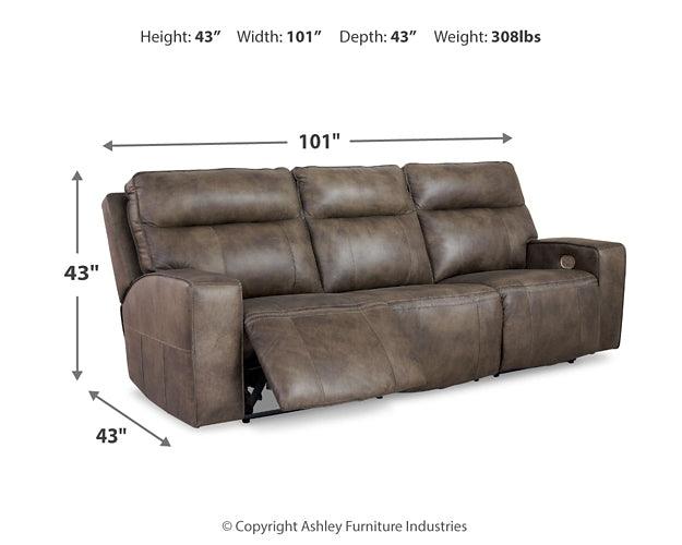 Game Plan Power Reclining Sofa U1520515 Black/Gray Contemporary Motion Upholstery By Ashley - sofafair.com