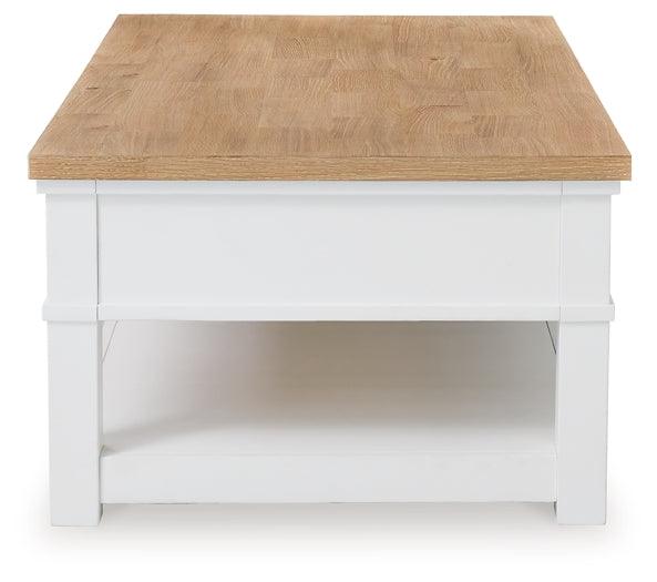 Ashbryn Coffee Table T844-1 White Casual Cocktail Table By Ashley - sofafair.com