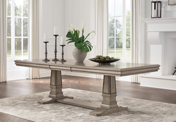 Lexorne Dining Extension Table D924D3 Black/Gray Traditional Formal Tables By AFI - sofafair.com