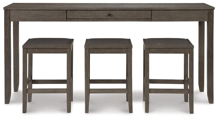 Caitbrook Counter Height Dining Table and Bar Stools (Set of 3) D388-223 Black/Gray Casual Counter Height Table By Ashley - sofafair.com