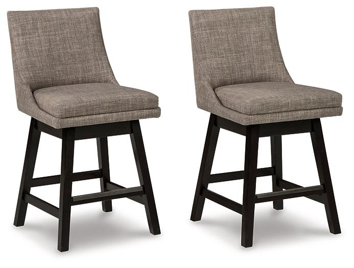Tallenger Counter Height Bar Stool (Set of 2) D380-424X2 Black/Gray Casual Barstool By Ashley - sofafair.com