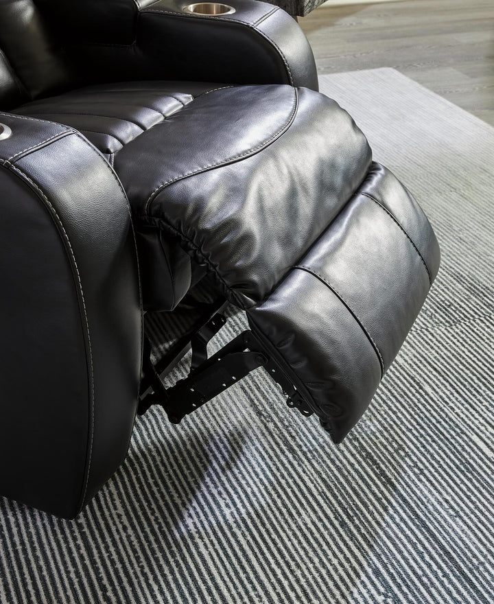 Caveman Den Power Reclining Sofa 9070315 Black/Gray Contemporary Motion Upholstery By Ashley - sofafair.com