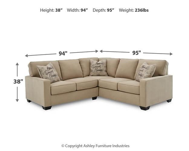 Lucina 2-Piece Sectional 59006S1 Brown/Beige Casual Stationary Sectionals By AFI - sofafair.com
