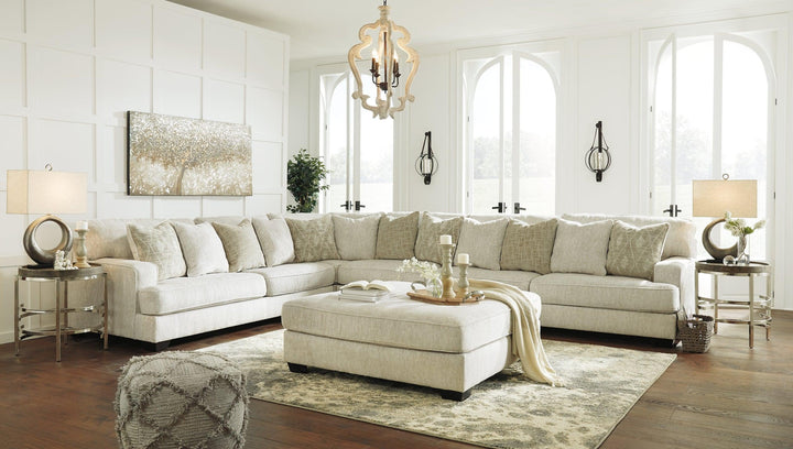 Rawcliffe 4Piece Sectional with Ottoman 19604U3 Parchment Casual Stationary Upholstery Package By AFI - sofafair.com