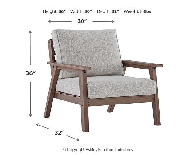 Emmeline Outdoor Lounge Chair with Cushion (Set of 2) P420-820 Brown/Beige Casual Outdoor Seating By Ashley - sofafair.com