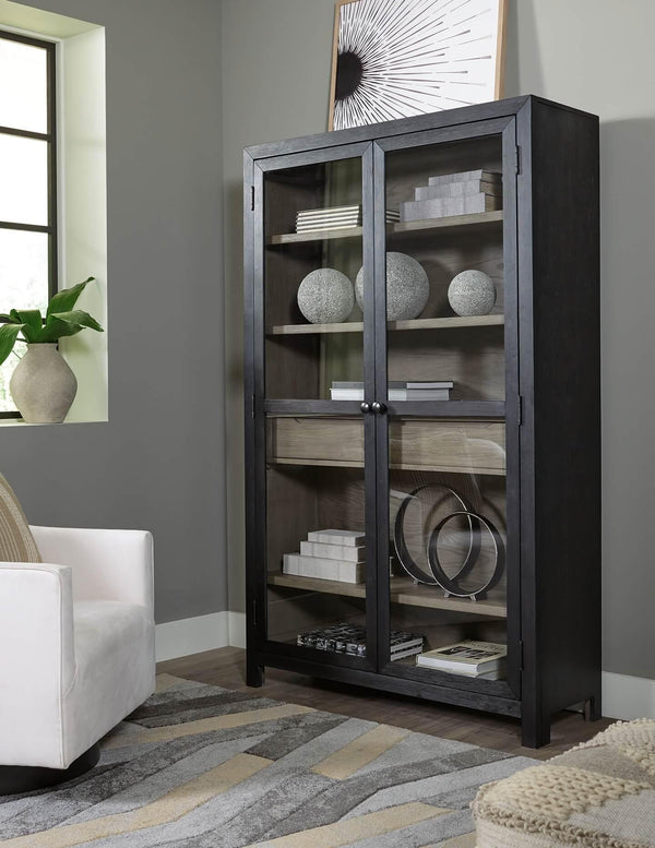 Lenston Accent Cabinet A4000507 Black/Gray Casual Stationary Upholstery Accents By Ashley - sofafair.com