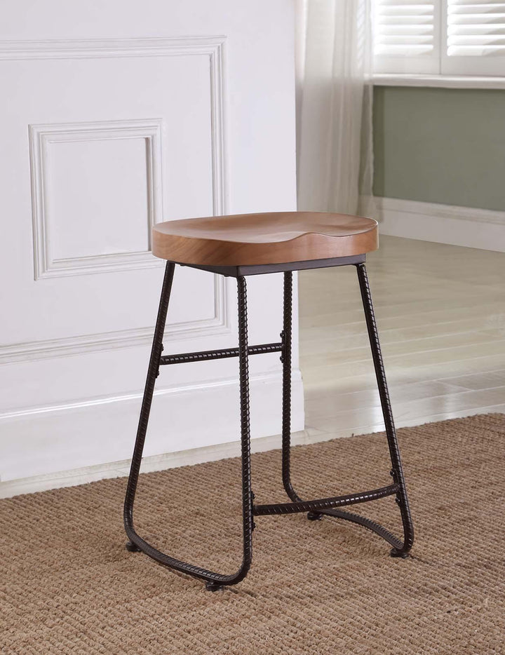 Industrial driftwood counter-height stool 101085 Industrial counter height stool By coaster - sofafair.com