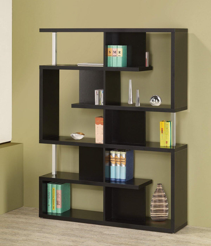 Home office : bookcases 800309 Black Casual Contemporary Bookcase1 By coaster - sofafair.com