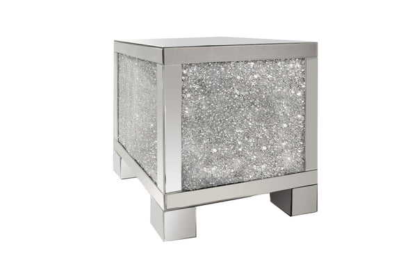 Contemporary silver side table 722497 Silver End Table1 By coaster - sofafair.com
