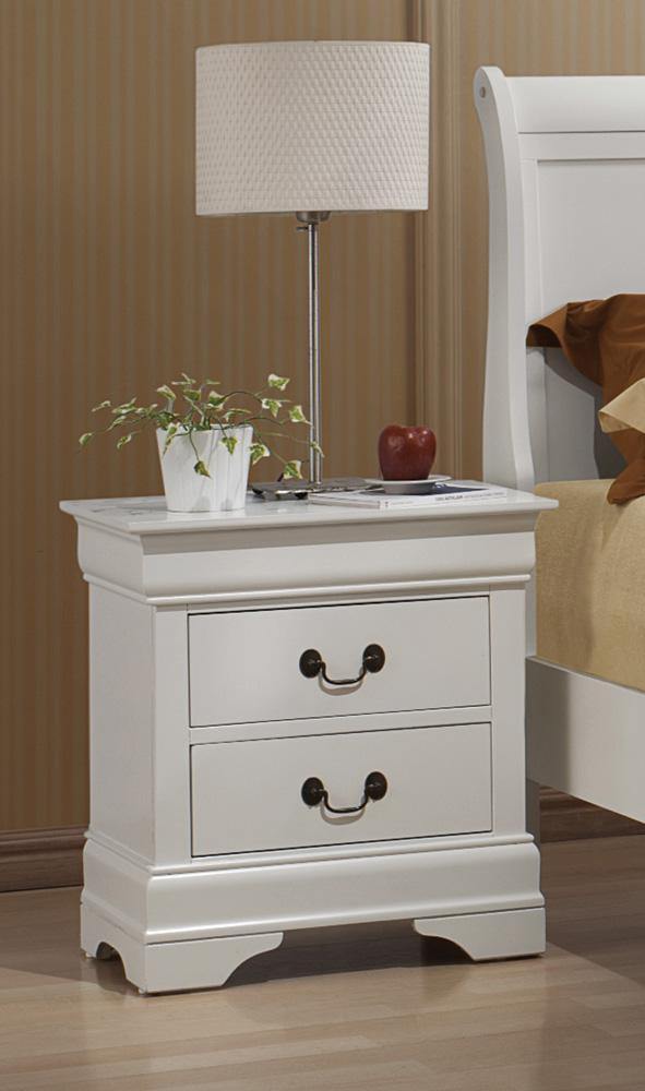 Louis phillipe 204692 White Traditional Nightstand1 By coaster - sofafair.com