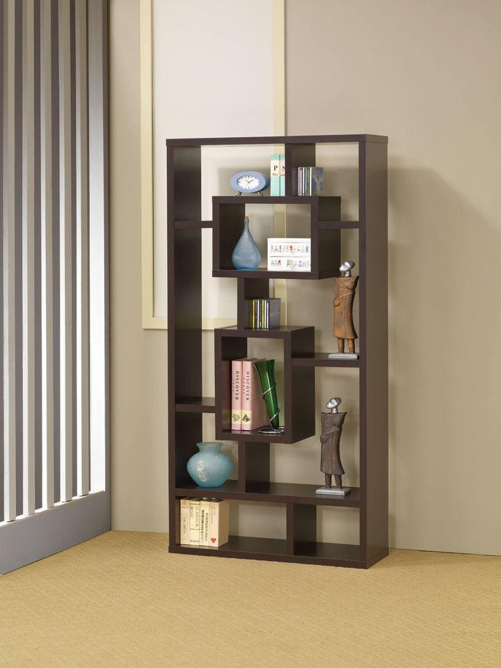 Home office : bookcases 800259 Cappuccino Casual Bookcase1 By coaster - sofafair.com