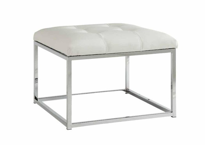 Accents : ottomans 500423 White metal Ottoman1 By coaster - sofafair.com