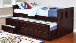Twin captain's bed with trundle 300106 Transitional daybed By coaster - sofafair.com