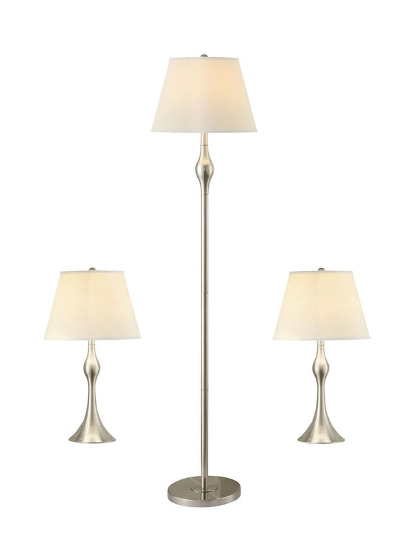 901235 Brush nickle Transitional Transitional nickel lamp By coaster - sofafair.com