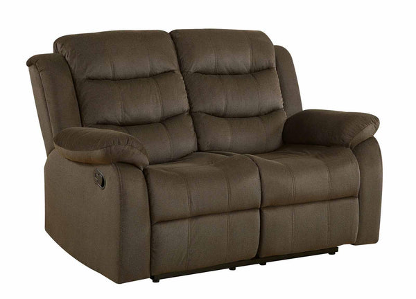 Rodman motion 601882 Olive brown Casual fabric motion loveseats By coaster - sofafair.com
