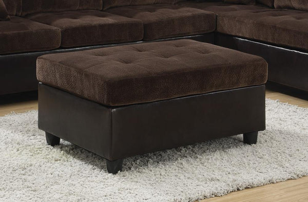 Mallory sectional 505646 Chocolate Casual Ottoman1 By coaster - sofafair.com