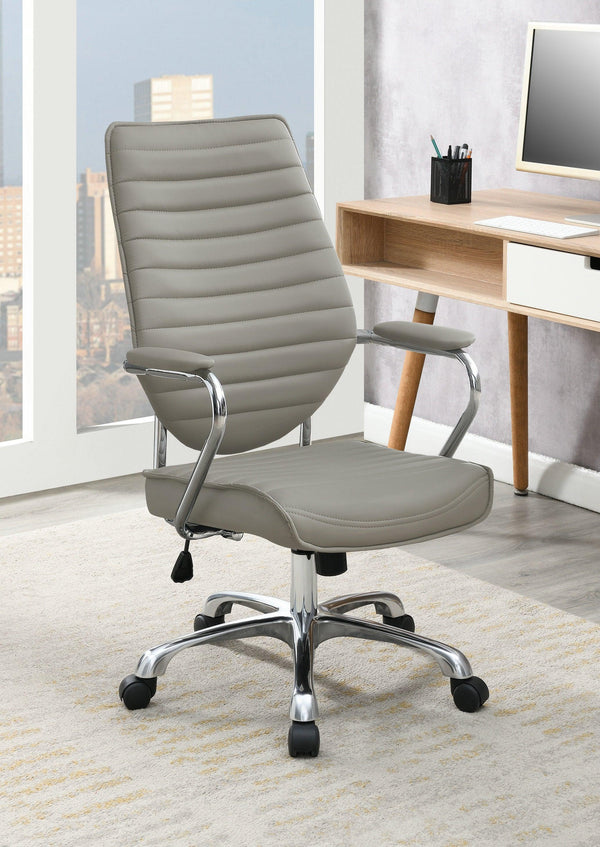 Office chair 802270 Taupe leatherette office chair By coaster - sofafair.com