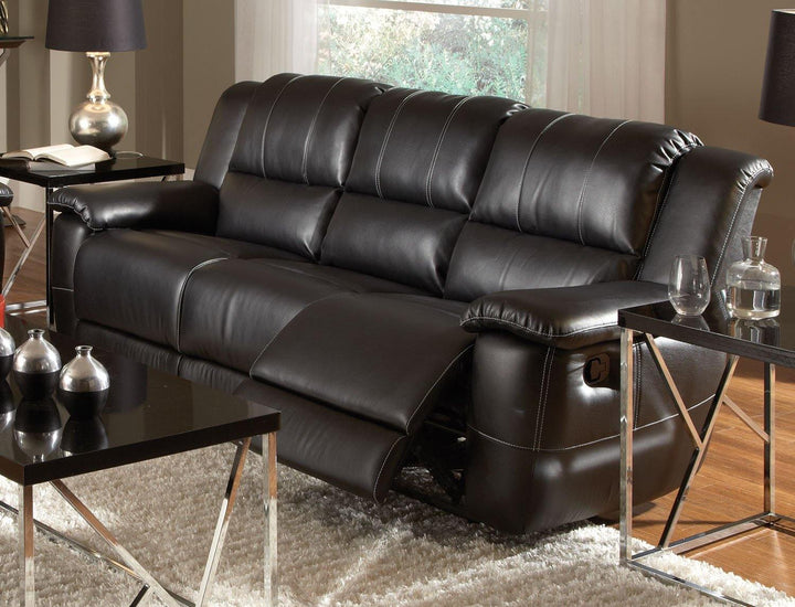 Lee motion 601061 Black Transitional leatherette motion sofas By coaster - sofafair.com