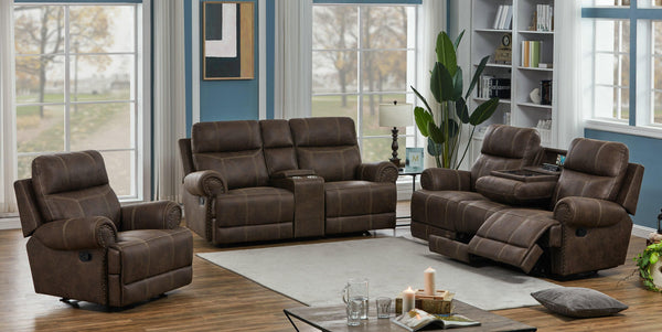 Brixton motion 602441-S3 Buckskin brown Traditional fabric motion living room sets By coaster - sofafair.com
