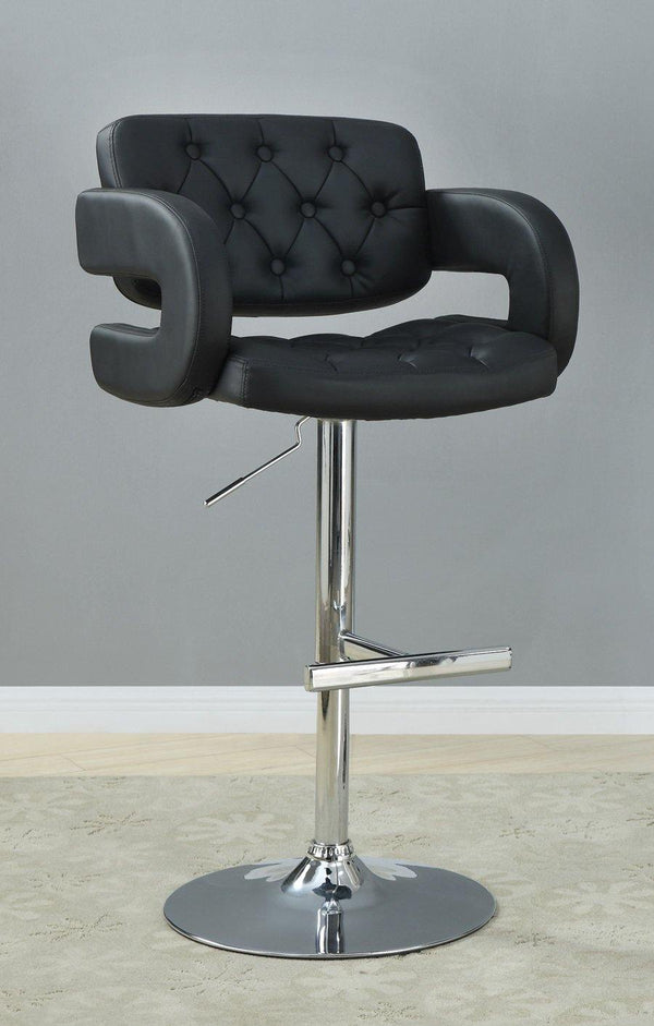 Rec room/bar stools: height adjustable 102555 Black Contemporary adjustable bar stool By coaster - sofafair.com