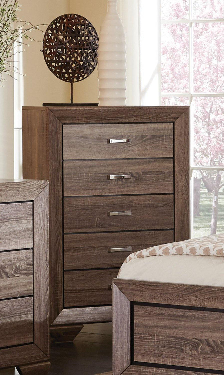 Kauffman 204195 Washed taupe Transitional Chest1 By coaster - sofafair.com