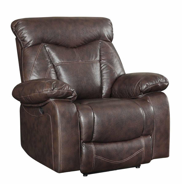 Zimmerman motion 601713 Dark brown Casual leatherette recliners By coaster - sofafair.com