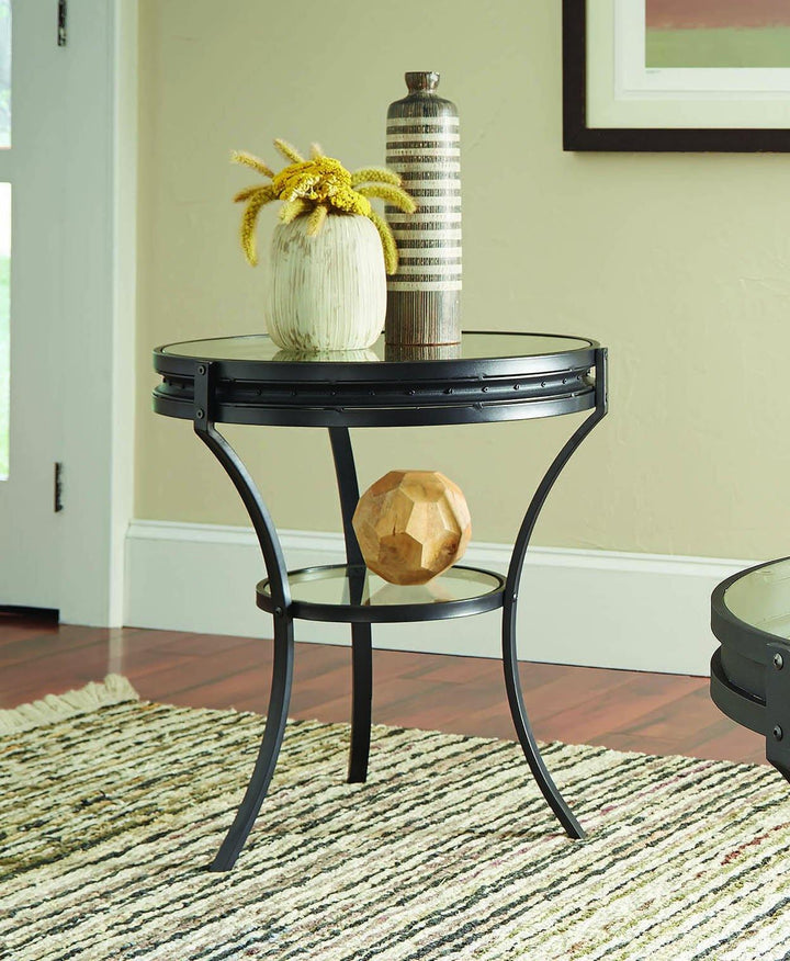 Living room : industrial/rustic occasional tables 705217 Black metal End Table1 By coaster - sofafair.com