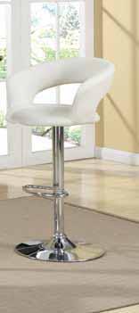 Bar tables: gas lift 120347 White Contemporary adjustable bar stool By coaster - sofafair.com