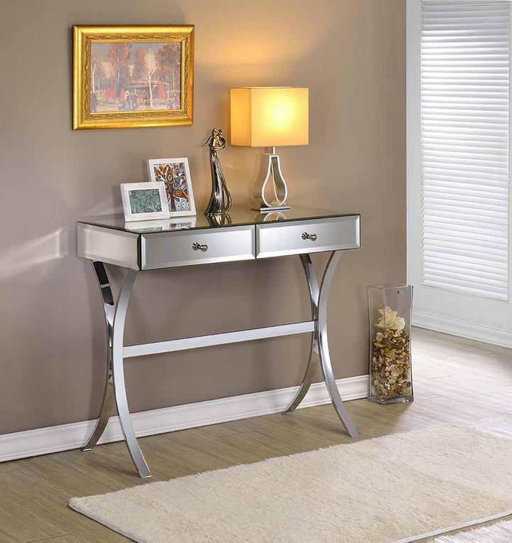 950355 Mirror Contemporary mirrored console table By coaster - sofafair.com