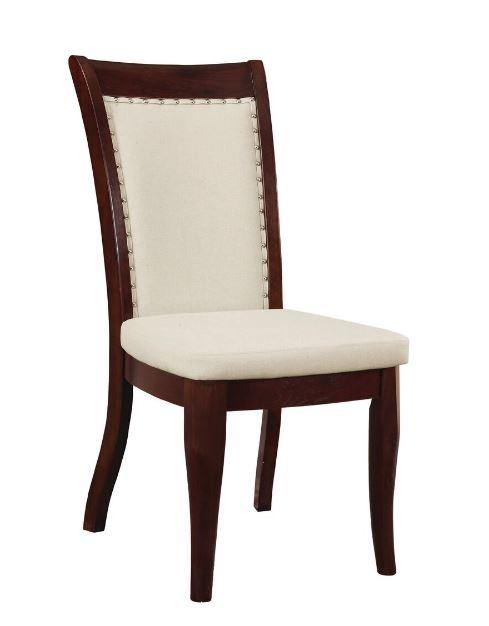 Cornett transitional white dining chair 107712 Dark brown Dining Chair1 By coaster - sofafair.com