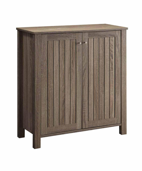 Country two-door shoe storage 950551 Dark taupe Accent Cabinet1 By coaster - sofafair.com