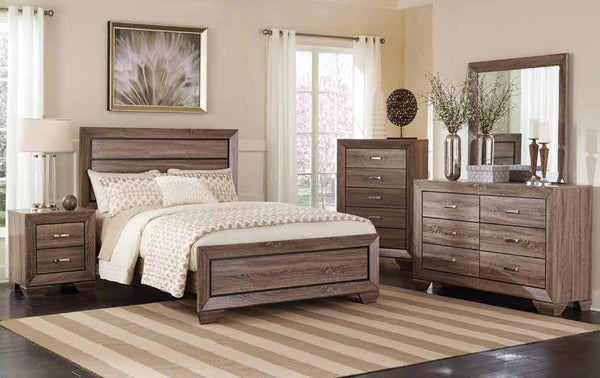Kauffman 204191 Washed taupe Transitional queen bed By coaster - sofafair.com
