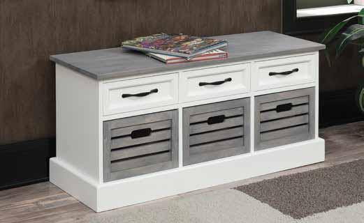 Traditional white and grey cabinet 501196 White/ grey Bench1 By coaster - sofafair.com
