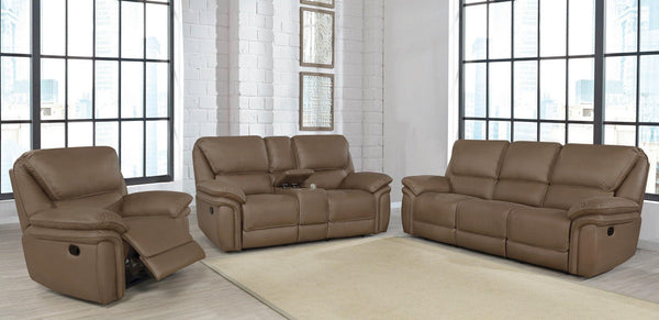 3 pc three pieces set 651341-S3 Brown fabric motion living room sets By coaster - sofafair.com