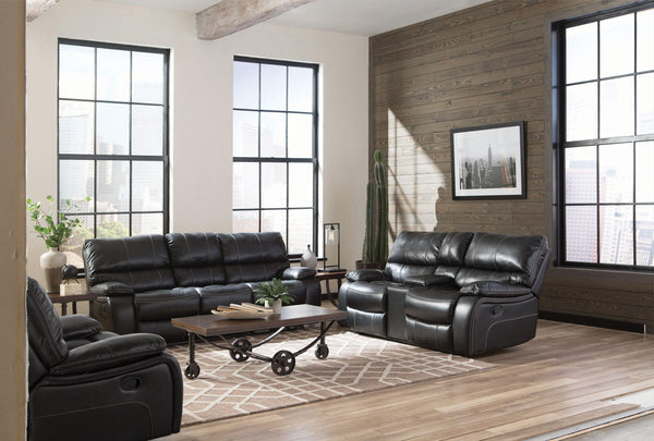 Willemse motion 601934-S3 Black Transitional leatherette motion living room sets By coaster - sofafair.com