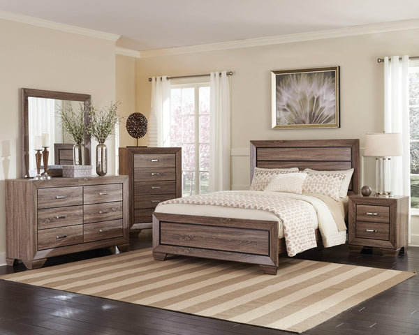 Kauffman transitional washed taupe eastern king five-piece five pieces set 204191-S5 bedroom sets By coaster - sofafair.com
