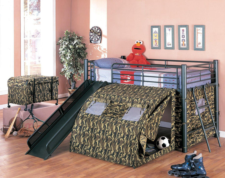 Camouflage loft bed 7470 Camouflage metal bunk bed By coaster - sofafair.com