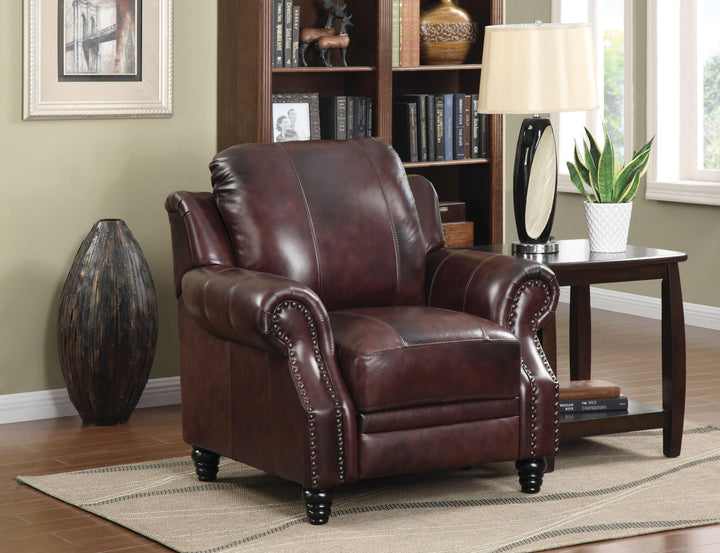 Princeton 500663 Brown leather leather recliners By coaster - sofafair.com