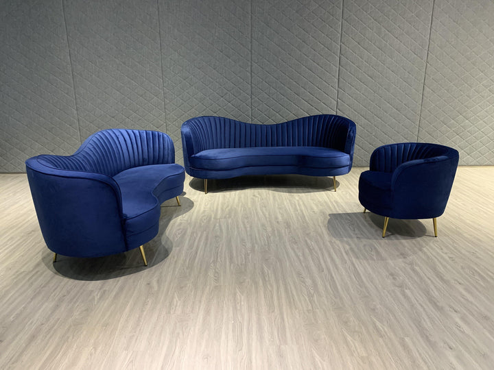 3pc (sofa+love+chair) three pieces set 506861-S3 Blue Sofa1 By coaster - sofafair.com