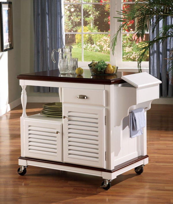 910013 White Traditional Dining: kitchen carts By coaster - sofafair.com