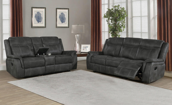 2 pc two pieces set 603504-S2 Charcoal fabric motion living room sets By coaster - sofafair.com