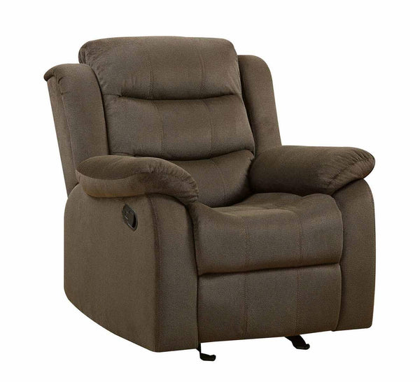 Rodman motion 601883 Olive brown Casual fabric motion recliners By coaster - sofafair.com