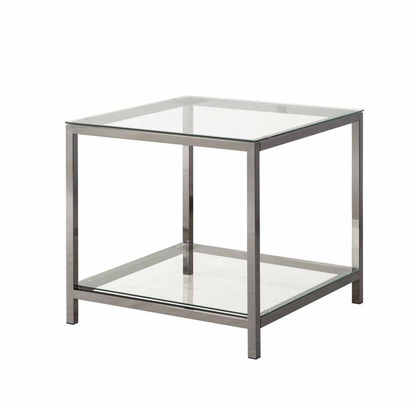 Living room: glass top occasional tables 720227 End Table1 By coaster - sofafair.com