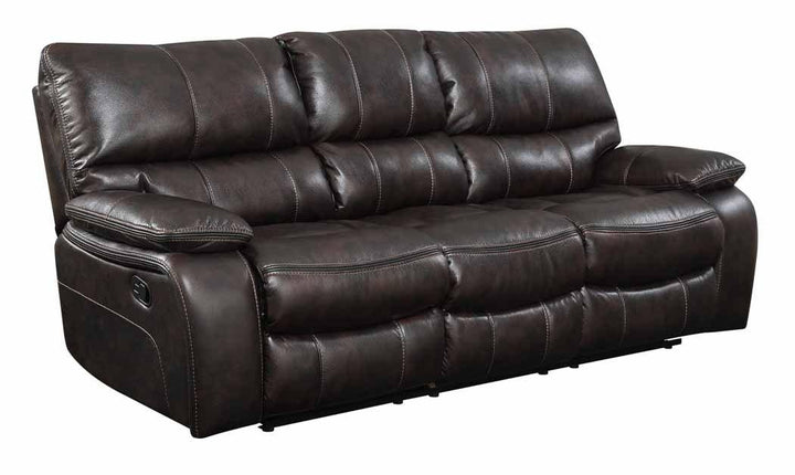 Willemse motion 601931 Dark brown Transitional leatherette motion sofas By coaster - sofafair.com