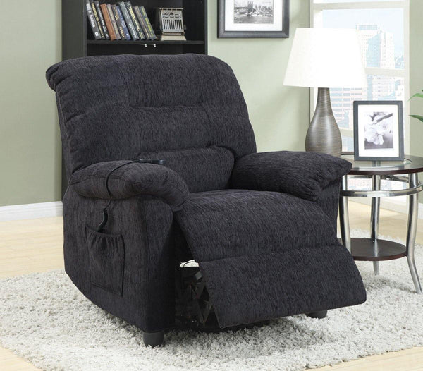 Living room : power lift recliner 601015 Grey Casual fabric power lift recliners By coaster - sofafair.com