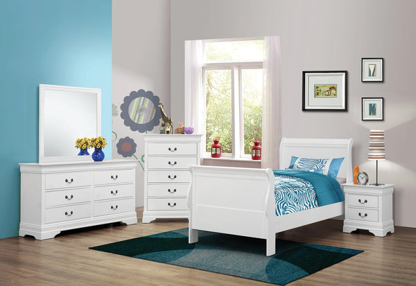 Louis philippe traditional white twin five-piece five pieces set 204691-S5 bedroom sets By coaster - sofafair.com
