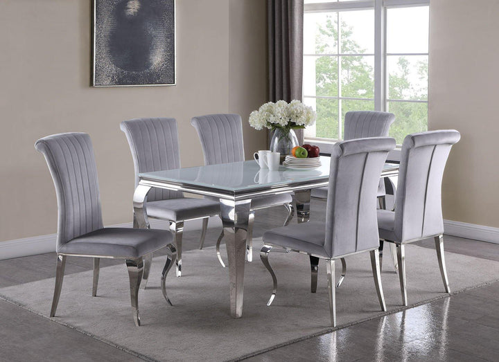 Dining table 115091 White Dining Table1 By coaster - sofafair.com