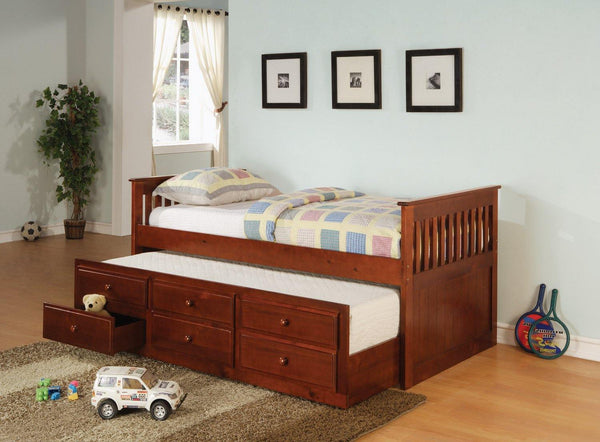 Twin captain's bed with trundle 300105 Transitional daybed By coaster - sofafair.com