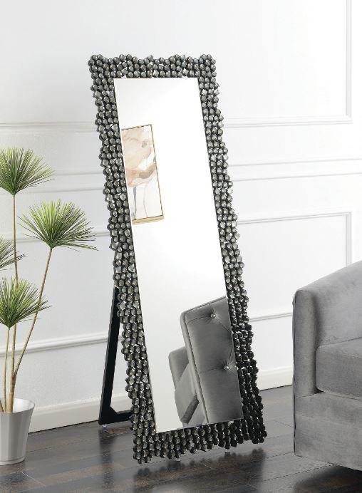 Silver and smoke grey standing cheval mirror 961422 Silver / smoke grey Mirror1 By coaster - sofafair.com