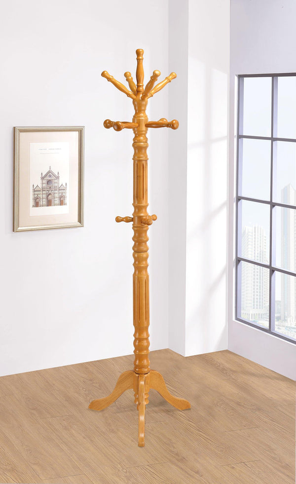 4059 Traditional Traditional honey twisted post coat rack By coaster - sofafair.com
